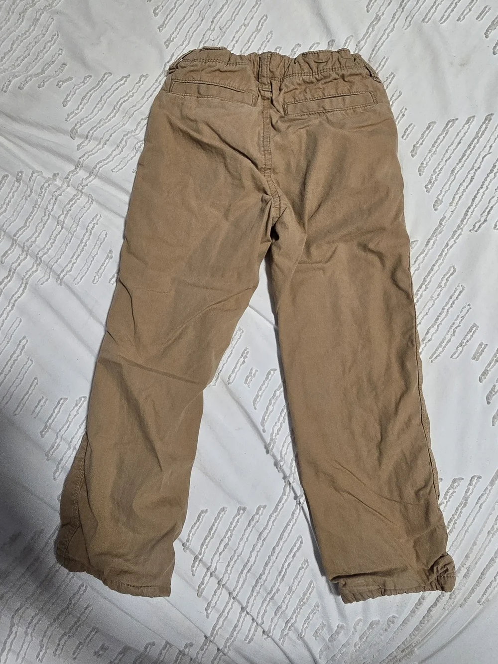 Baby Gap Kids Tan Fleece-Lined Pull-On Chino Pants Buffalo Plaid Size 5 Years